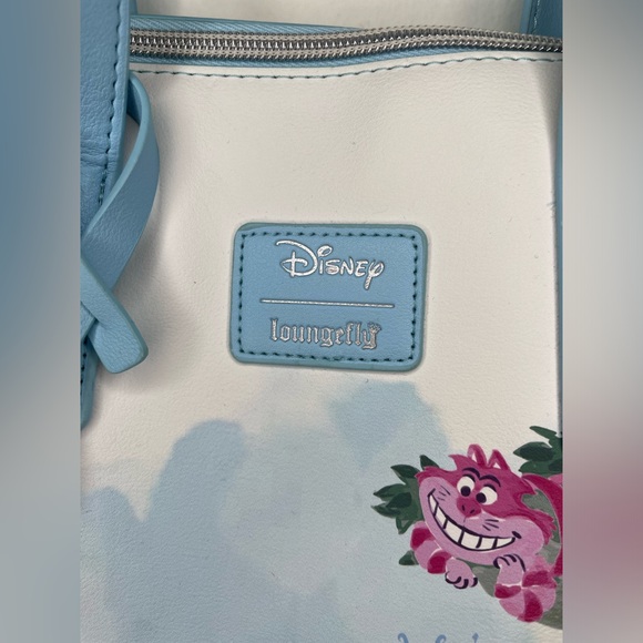 Loungefly Disney Alice in Wonderland Cheshire Cat Flora Watercolor Satchel Purse - Picture 6 of 13